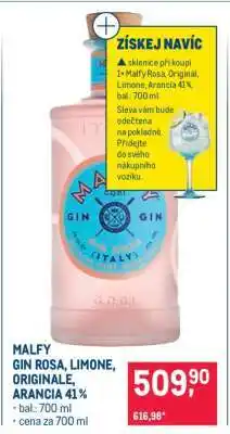 Makro MALFY GIN ROSA, LIMONE, ORIGINALE, ARANCIA 41 % nabídka