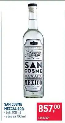 Makro SAN COSME MEZCAL 40 % nabídka