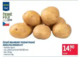 Makro ČESKÉ BRAMBORY POZDNÍ PRANÉ AGRIA NA HRANOLKY nabídka