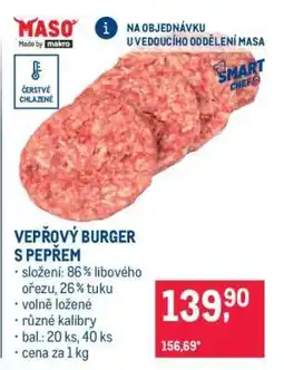 Makro VEPŘOVÝ BURGER S PEPŘEM nabídka