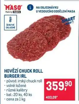Makro HOVĚZÍ CHUCK ROLL BURGER IRL nabídka