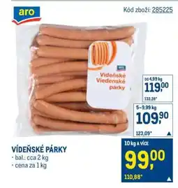 Makro Vídeňské párky* • nabídka