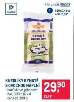 Makro KNEDLÍKY KYNUTÉ S OVOCNOU NÁPLNÍ nabídka
