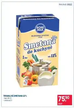 Makro Trvanlivá smetana 12 % nabídka