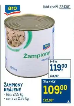 Makro Žampiony krájené nabídka