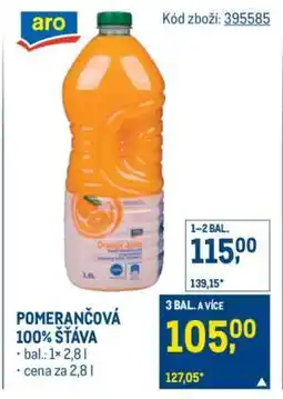 Makro Pomerančová 100% šťáva nabídka