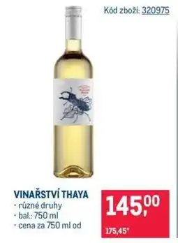 Makro Vinařství Thaya nabídka