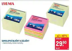 Makro SAMOLEPICÍ BLOČKY A ZÁLOŽKY nabídka