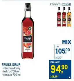 Makro Fruiss Sirup nabídka