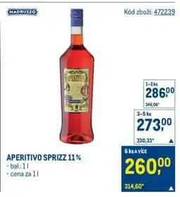 Makro APERITIVO SPRIZZ 11 % nabídka