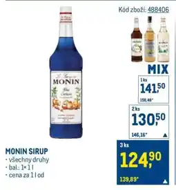 Makro MONIN SIRUP nabídka