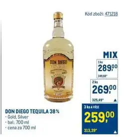 Makro DON DIEGO TEQUILA 38 % nabídka