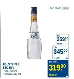 Makro Bols Triple sec 38 % nabídka