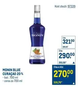 Makro MONIN BLUE CURAÇAO 20 % nabídka