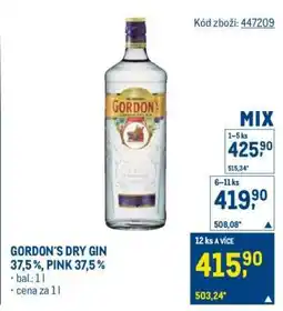 Makro GORDON’S DRY GIN 37,5 %, PINK 37,5 % nabídka