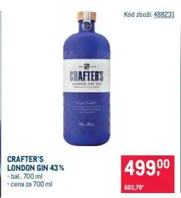 Makro CRAFTER'S LONDON GIN 43% nabídka