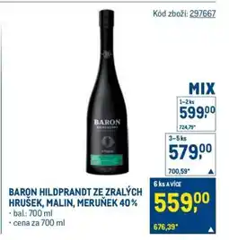 Makro BARON HILDEPRANDT ZE ZRALÝCH HRUŠEK, MALIN, MERUŇEK 40 % nabídka
