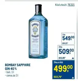 Makro Bombay Sapphire Gin 40 % nabídka
