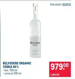 Makro BELVEDERE ORGANIC VODKA 40 % nabídka