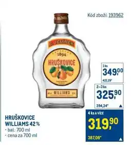 Makro Hruškovice Williams 42 nabídka