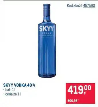 Makro SKYY VODKA 40 % nabídka