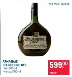 Makro ARMAGNAC DELORD FINE 40 % nabídka