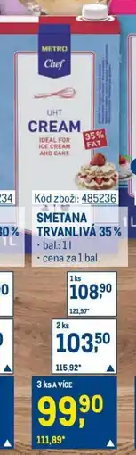 Makro SMETANA TRVANLIVÁ 35 % nabídka