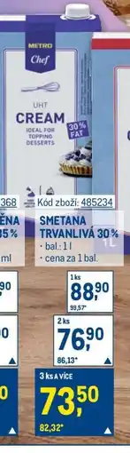 Makro SMETANA TRVANLIVÁ 30% nabídka