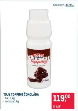 Makro TOJE TOPPING ČOKOLÁDA nabídka