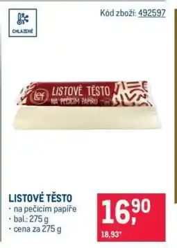 Makro Listové těsto nabídka