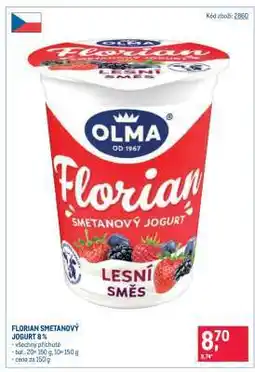 Makro Florian smetanový jogurt 8 % nabídka