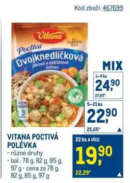 Makro Vitana Poctivá polévka nabídka
