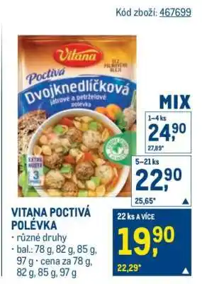 Makro Vitana Poctivá polévka nabídka