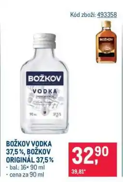 Makro Božkov Vodka 37,5 %, Božkov Originál 37,5 % nabídka