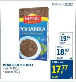 Makro Menu Gold pohanka nabídka