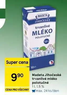 Tesco Madeta Jihočeské trvanlivé mléko polotučné nabídka