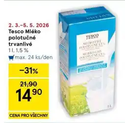 Tesco Tesco Mléko polotučné trvanlivé nabídka