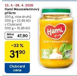 Tesco Hami masozeleninový příkrm nabídka
