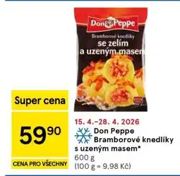 Tesco Don Peppe BRAMBOROVÉ KNEDLÍKY s uzeným masem nabídka