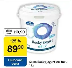 Tesco Milko Řecký jogurt 0 % tuku nabídka