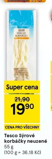 Tesco Tesco Sýrové korbáčky neuzené nabídka