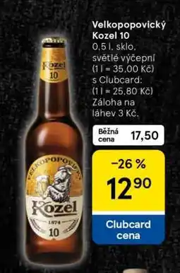 Tesco Velkopopovický Kozel 10 nabídka