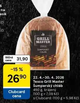 Tesco Tesco Grill Master Šumperský chléb nabídka