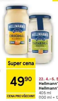 Tesco Hellmann's Majonéza nebo Tatarská omáčka nabídka