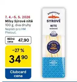 Tesco MILSY Sýrové nitě nabídka