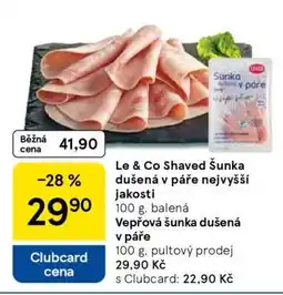Tesco Le & Co Shaved Šunka dušená v páře nejvyšší jakosti nabídka