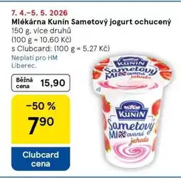 Tesco Mlékárna Kunín sametový jogurt ochucený nabídka