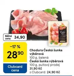 Tesco Chodura Česká šunka výběrová nabídka