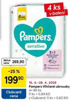 Tesco Pampers vlhčené ubrousky nabídka