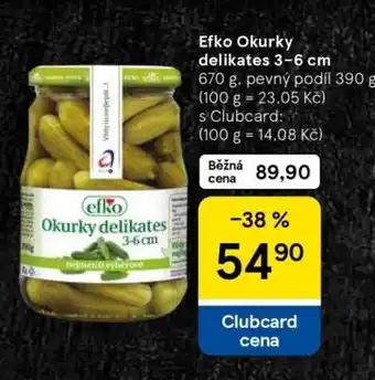 Tesco Efko Okurky delikates 3-6 cm nabídka